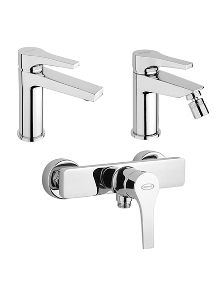 Set Rubinetti Jacuzzi per lavabo e bidet senza scarico e doccia esterno serie Moonlight cromato - Climaway