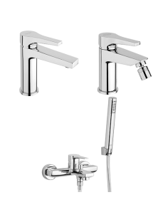 Set Rubinetti Jacuzzi per lavabo e bidet senza scarico e vasca serie Moonlight cromato - Climaway