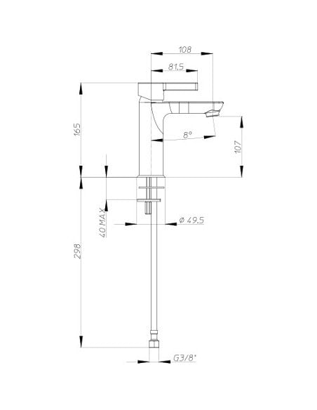 Rubinetto Miscelatore monoforo per lavabo serie Fiamma Jacuzzi senza scarico 0FM00286JA00 cromato - Climaway