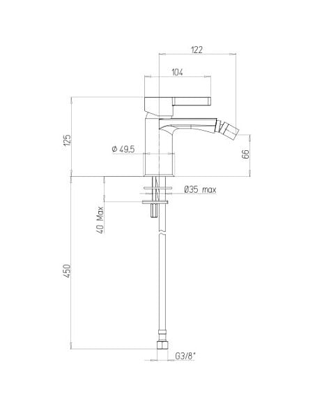 Rubinetto Miscelatore monoforo per bidet serie Fiamma Jacuzzi senza scarico 0FM00092JA00 cromato - Climaway