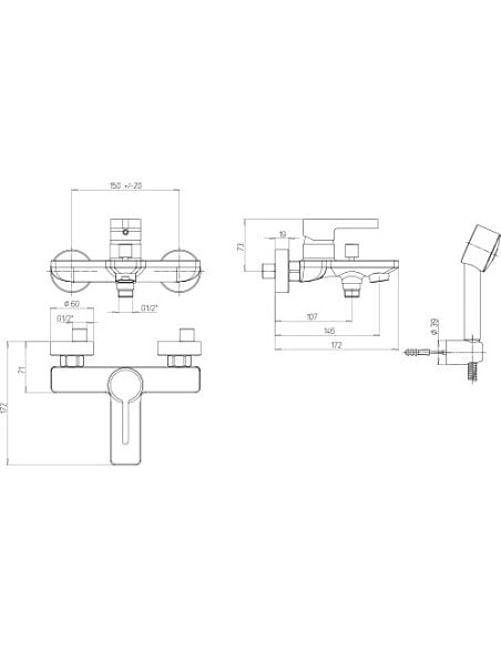 Miscelatore Jacuzzi per vasca esterno serie Fiamma con Duplex 0FM00002JA00 cromato - Climaway