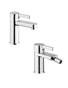 Set Rubinetti Jacuzzi per lavabo e bidet senza scarico serie Fiamma cromato - Climaway