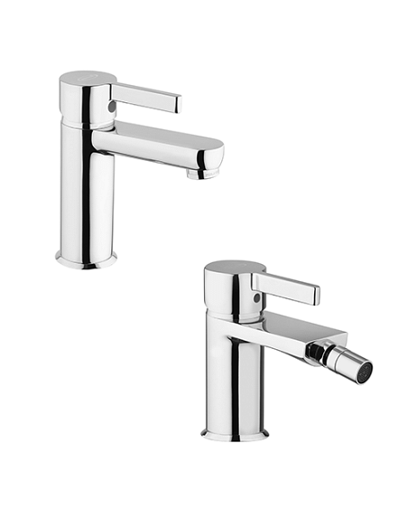 Set Rubinetti Jacuzzi per lavabo e bidet senza scarico serie Fiamma cromato - Climaway