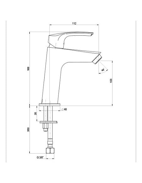 Rubinetto Miscelatore monoforo per lavabo serie Lucente Jacuzzi senza scarico 0LU00286JA00 cromato - Climaway