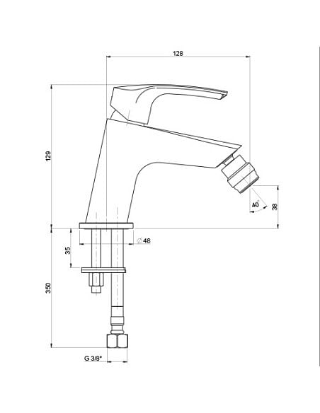 Rubinetto Miscelatore monoforo per bidet serie Lucente Jacuzzi senza scarico 0LU00092JA00 cromato - Climaway