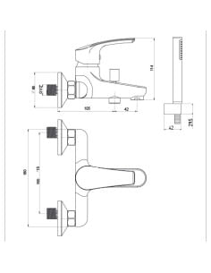 Miscelatore Jacuzzi per vasca esterno serie Lucente con Duplex 0LU00002JA00 cromato - Climaway 2