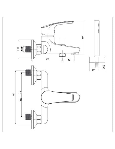 Miscelatore Jacuzzi per vasca esterno serie Lucente con Duplex 0LU00002JA00 cromato - Climaway