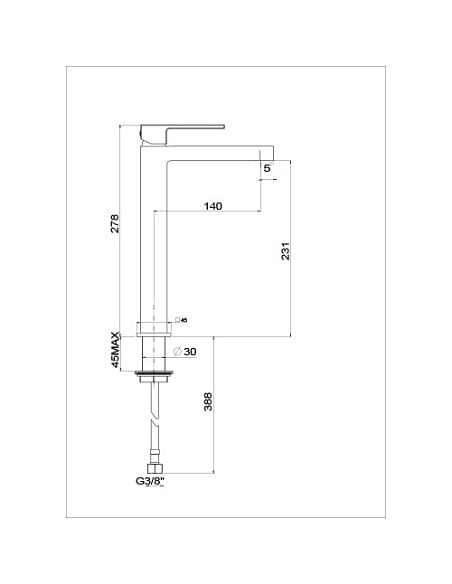 Set Rubinetti Jacuzzi per lavabo alto e bidet senza scarico e vasca serie Twinkle YO nero opaco - Climaway