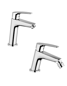 Set Rubinetti Jacuzzi per lavabo e bidet senza scarico serie Lucente cromato - Climaway