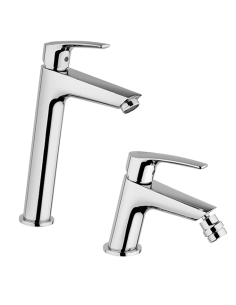 Set Rubinetti Jacuzzi per lavabo alto e bidet senza scarico serie Lucente cromato - Climaway