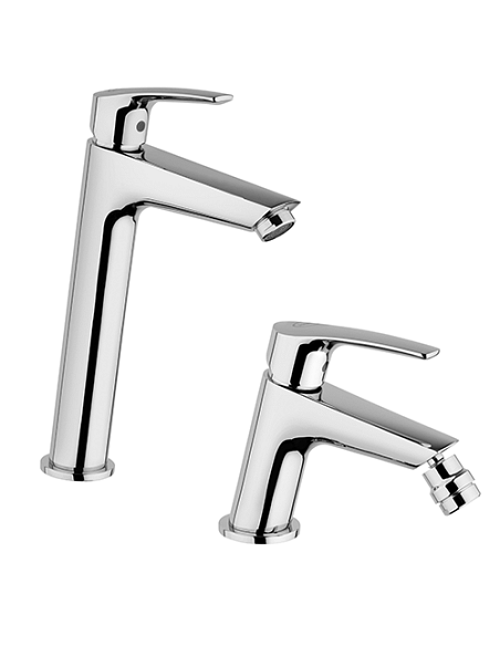 Set Rubinetti Jacuzzi per lavabo alto e bidet senza scarico serie Lucente cromato - Climaway