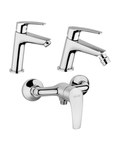 Set Rubinetti Jacuzzi per lavabo e bidet senza scarico e doccia esterno serie Lucente cromato - Climaway