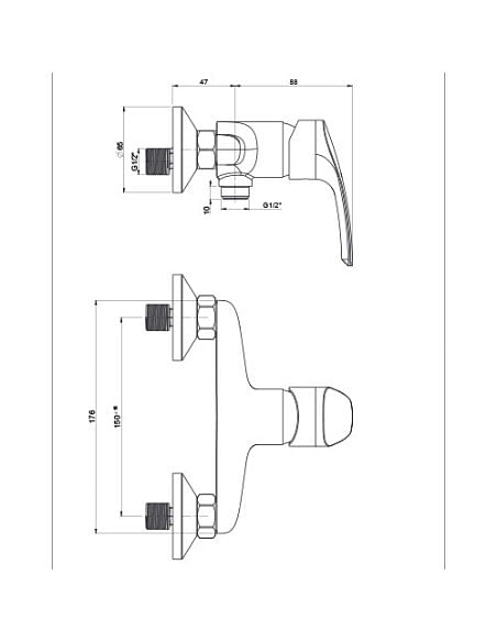 Set Rubinetti Jacuzzi per lavabo e bidet senza scarico e doccia esterno serie Lucente cromato - Climaway