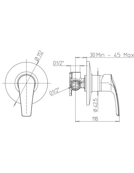 Set Rubinetti Jacuzzi per lavabo e bidet senza scarico e doccia incasso serie Lucente cromato - Climaway