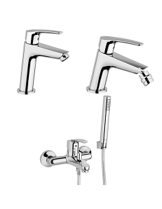 Set Rubinetti Jacuzzi per lavabo e bidet senza scarico e vasca serie Lucente cromato - Climaway