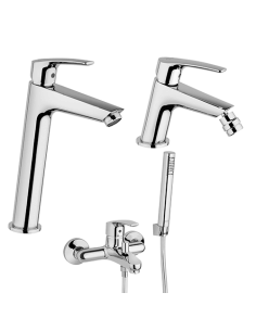 Set Rubinetti Jacuzzi per lavabo alto e bidet senza scarico e vasca serie Lucente cromato - Climaway