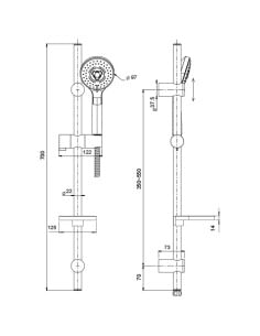 Saliscendi Jacuzzi serie Zeus Plus con portasapone e doccia anticalcare 0ZU00900JA01 cromato - Climaway 2