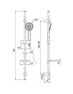 Saliscendi Jacuzzi serie Aurora con portasapone e doccia anticalcare 0AO00900JA00 cromato - Climaway 2