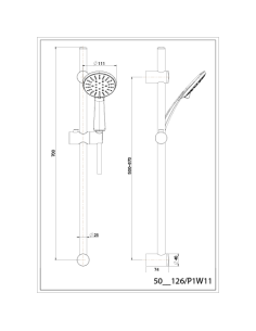 Saliscendi Jacuzzi serie Zeus con portasapone e doccia anticalcare 0ZUYO900JA00 nero opaco - Climaway 2