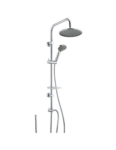 Colonna doccia Jacuzzi serie Easy regolabile a fori esistenti con deviatore meccanico 0EA00846JA00 - Climaway