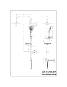 Colonna doccia Jacuzzi serie Easy regolabile a fori esistenti con deviatore meccanico 0EA00846JA00 - Climaway 2