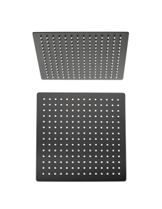 Soffione Jacuzzi Quadro in acciaio inox ultrapiatto 300x300 mm art. 1811056JAYO nero opaco - Climaway