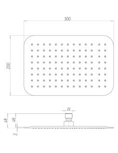 Soffione Jacuzzi Quadro in acciaio inox ultrapiatto 300x200 mm art. 1811059JA00 - Climaway 2