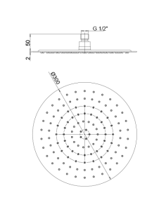 Soffione Jacuzzi tondo in acciaio inox ultrapiatto diametro 300mm art. 1811053JAYO nero opaco - Climaway 2