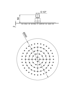 Soffione Jacuzzi tondo in acciaio inox ultrapiatto diametro 250mm art. 1811052JAYO nero opaco - Climaway 2