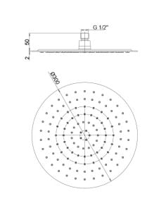 Soffione Jacuzzi tondo in acciaio inox ultrapiatto diametro 300mm art. 1811053JA00 - Climaway 2