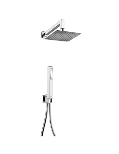 Kit doccia Jacuzzi quadro con soffione + braccio + doccetta e supporto con presa acqua art. 0TW00907JA00 cromato - Climaway