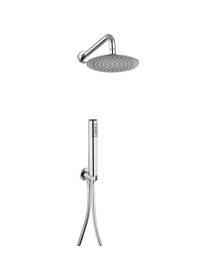 Kit doccia Jacuzzi tondo con soffione + braccio + doccetta e supporto con presa acqua art. 0SU00907JA00 cromato - Climaway