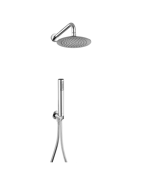 Kit doccia Jacuzzi tondo con soffione + braccio + doccetta e supporto con presa acqua art. 0SU00907JA00 cromato - Climaway