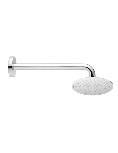 Set soffione doccia tondo Jacuzzi da 25 cm in acciaio inox ultrapiatto e braccio doccia tondo da 35 cm cromato - Climaway