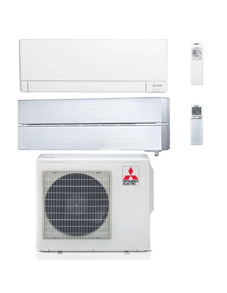 Climatizzatore Condizionatore Mitsubishi MSZ-AY + Kirigamine Style Bianco Perla Wifi R32 Dual Split Inverter 9000 + 18000 BTU...