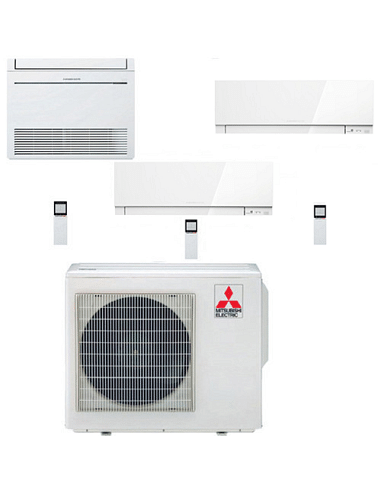 Climatizzatore Condizionatore Mitsubishi Pavimento Serie M MFZ-KT + parete Kirigamine Zen Trial Split Inverter 9000 + 9000 + ...