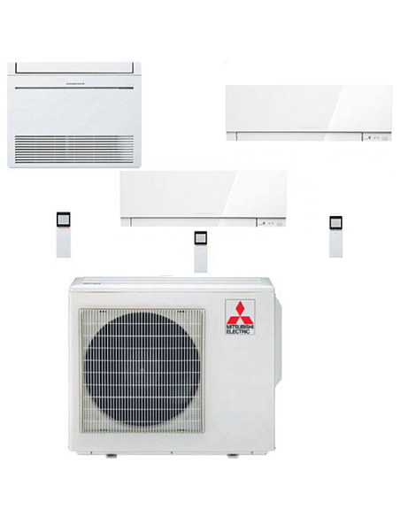 Climatizzatore Condizionatore Mitsubishi Pavimento Serie M MFZ-KT + parete Kirigamine Zen Trial Split Inverter 9000 + 9000 + ...