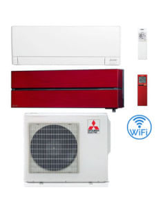 Climatizzatore Condizionatore Mitsubishi MSZ-AY + Kirigamine Style Rosso Wifi R32 Dual Split Inverter 9000 + 18000 BTU con U....