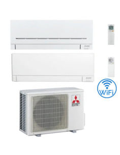 Climatizzatore Condizionatore Mitsubishi MSZ-AP + MSZ-AY Wifi R32 Dual Split Inverter 5000 + 12000 BTU con U.E. MXZ-2F42VF Cl...