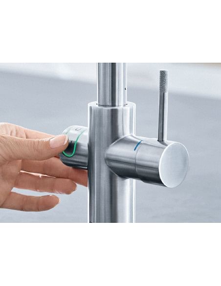 Grohe Blue Home miscelatore monocomando per lavello con sistema filtrante dell'acqua con refrigeratore bocca a C 31455001 - C...