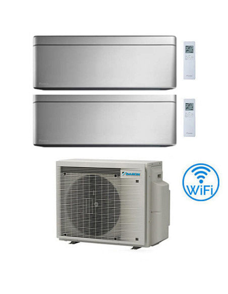 Climatizzatore GARANZIA ITALIA Daikin Stylish Silver WiFi Dual Split Inverter 12000 + 18000 BTU con U.E. 2MXM50A9 Classe A+++...