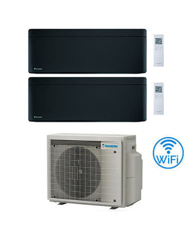 Climatizzatore GARANZIA ITALIA Inverter Daikin Stylish Total Black Wifi Dual Split 9000 + 9000 BTU con U.E. 2MXM40A9 Classe A...
