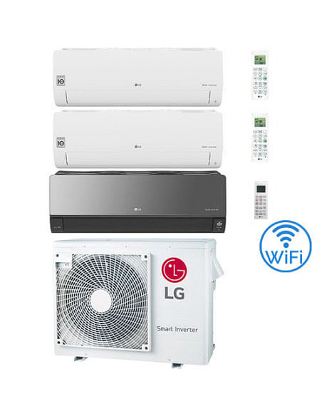 Climatizzatore Condizionatore LG Libero Smart + LG Artcool Mirror UVnano R32 Wifi Trial Split inverter 9000 + 9000 + 12000 BT...