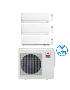 Climatizzatore Condizionatore Mitsubishi MSZ-AY più Kirigamine Zen Bianco Wifi R32 Trial Split Inverter 9000 + 9000 + 18000 B...
