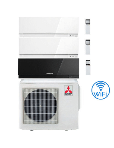 Climatizzatore Condizionatore Mitsubishi Kirigamine Zen Wifi Bianco e Nero Trial Split Inverter 7000 + 9000 + 12000 BTU con U...