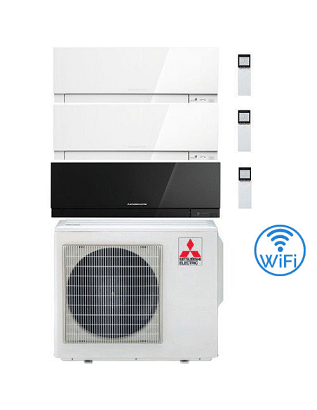 Climatizzatore Condizionatore Mitsubishi Kirigamine Zen Wifi Bianco e Nero Trial Split Inverter 7000 + 9000 + 12000 BTU con U...
