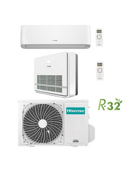 Climatizzatore Condizionatore Hisense Console + Energy Pro Plus 9000 + 12000 BTU R32 Dual split Inverter con U.E. 2AMW52U4RXC...