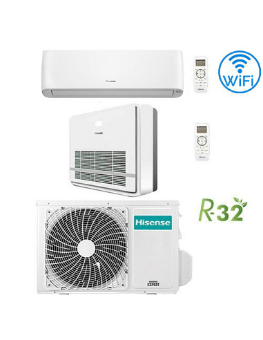 Climatizzatore Condizionatore Hisense Console + Energy Pro Plus 9000 + 12000 BTU R32 Dual split Inverter con U.E. 2AMW52U4RXC...