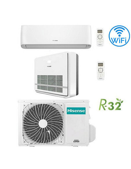 Climatizzatore Condizionatore Hisense Console + Energy Pro Plus 9000 + 12000 BTU R32 Dual split Inverter con U.E. 2AMW52U4RXC...