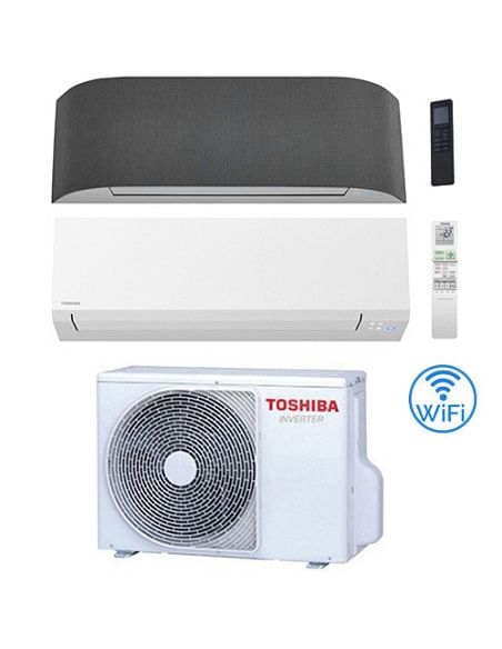 Climatizzatore Condizionatore Toshiba Serie Haori + Shorai Edge Wifi Bianco con tessuti Grigio scuro / Grigio chiaro R32 Dual...